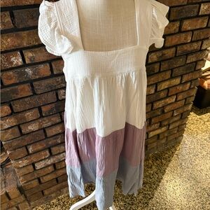 Entro White and Pastel Women’s Dress